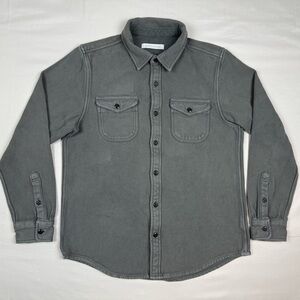 Outerknown Mens Chroma Blanket Shirt Sz Medium Grey Twill Thick Flannel C5